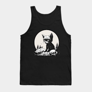 Full Moon Skull Kitty Tank Top